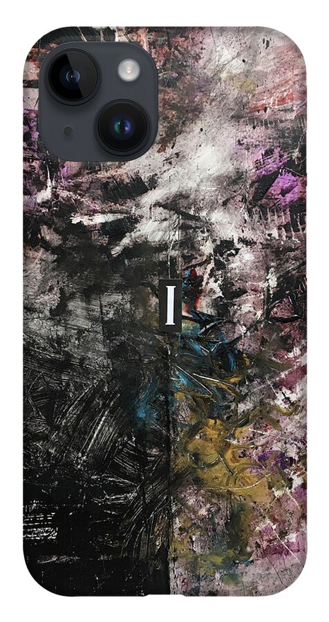 Abstract Art iPhone 14 Case featuring the painting Orchid Vow, Hidden Spring by Rodney Frederickson