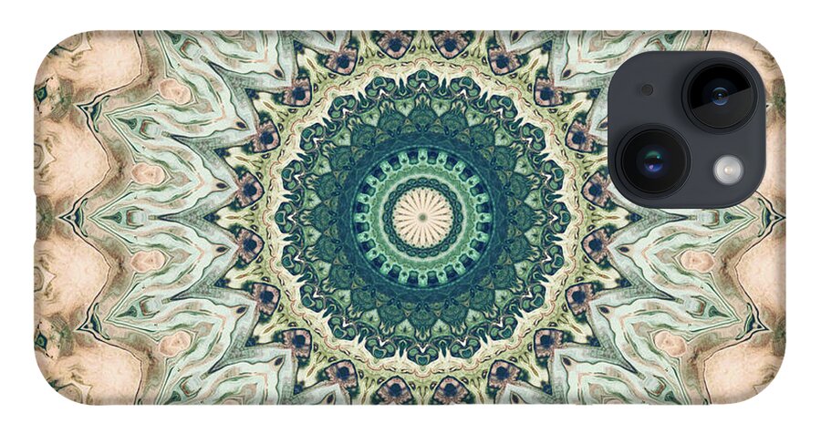 Mandala iPhone 14 Case featuring the digital art Ornate Mandala Three by Phil Perkins