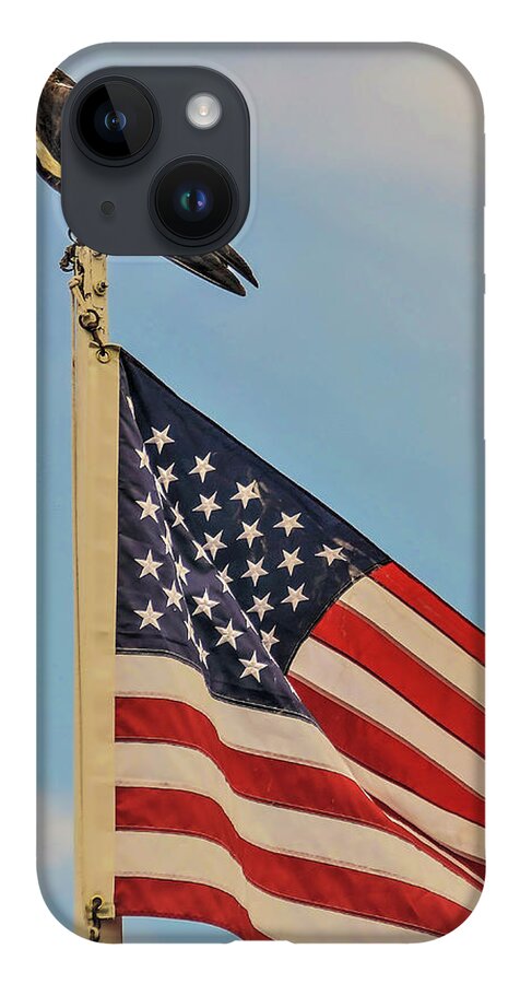 Ospray Bird Feathers Flag iPhone 14 Case featuring the photograph Osprey10 by John Linnemeyer