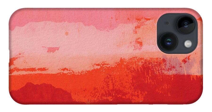 Abstract iPhone 14 Case featuring the mixed media Overlapping- Art by Linda Woods by Linda Woods