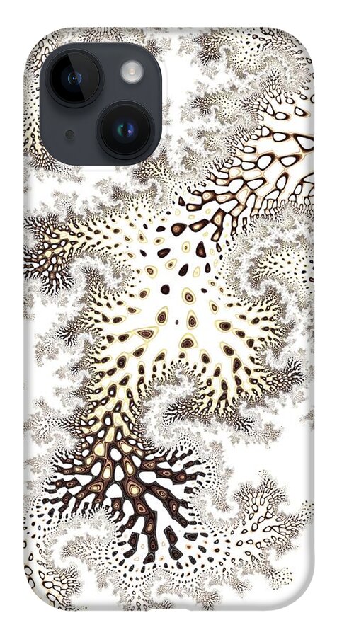 Fractal iPhone 14 Case featuring the digital art Owl Feather by Mary Ann Benoit