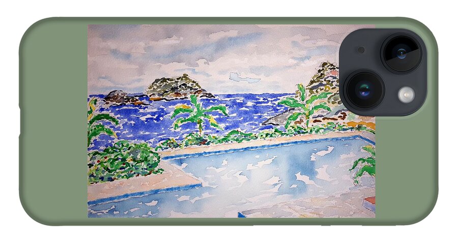 Watercolor iPhone Case featuring the painting Pacific Pool by John Klobucher