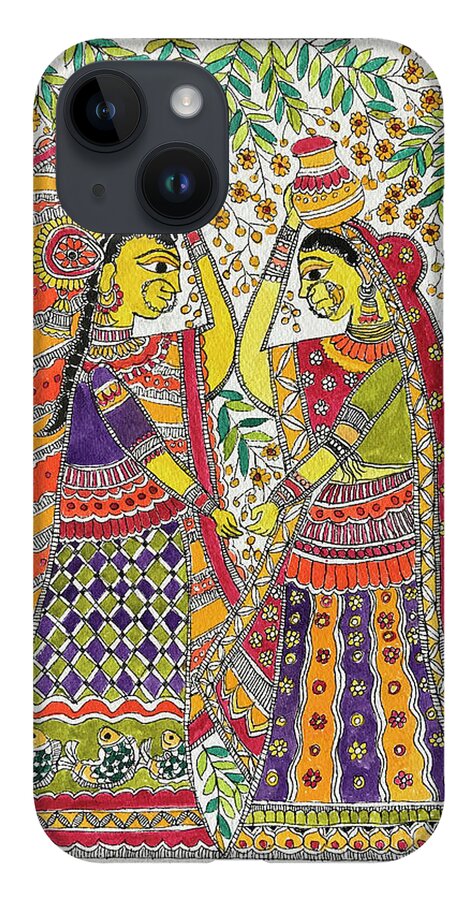  iPhone 14 Case featuring the painting Panihari by Jyotika Shroff