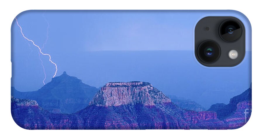 Dave Welling iPhone Case featuring the photograph Panorama Lightning Strike North Rim Grand Canyon Np Ar by Dave Welling