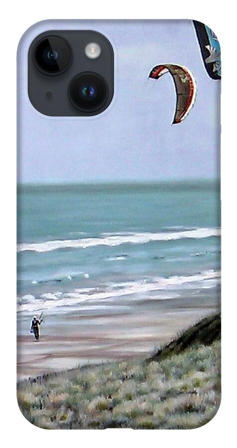 Beach iPhone 14 Case featuring the painting Papamoa Beach 090208 by Sylvia Kula