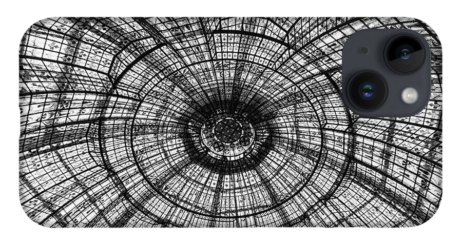 Black And White iPhone 14 Case featuring the photograph Paris Ceilings - Black and White by Melanie Alexandra Price