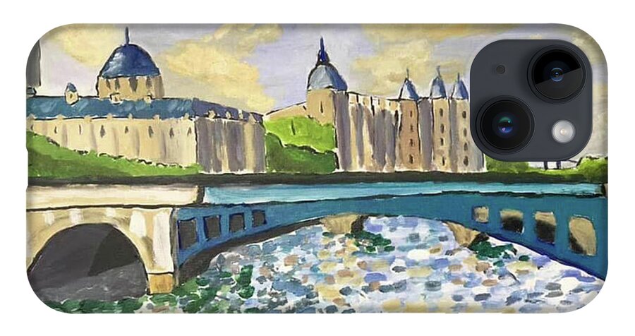  iPhone 14 Case featuring the painting Paris Twilight by John Macarthur