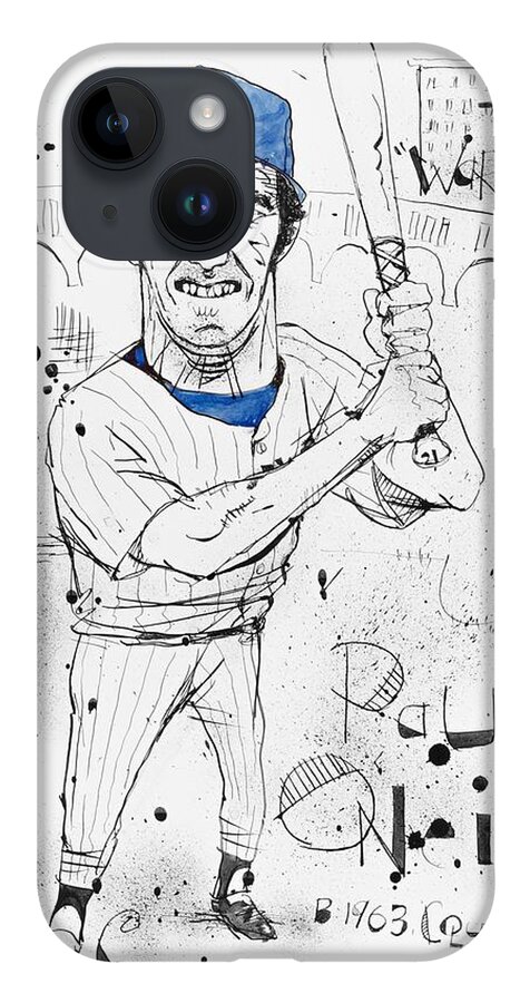  iPhone 14 Case featuring the drawing Paul O'Neill by Phil Mckenney