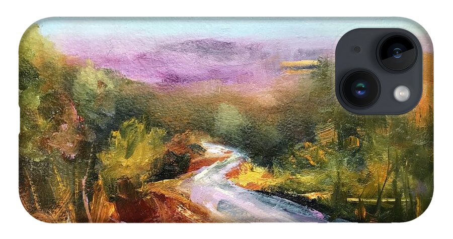 Peak's Hill iPhone 14 Case featuring the painting Peak's Hill View by Carol Berning