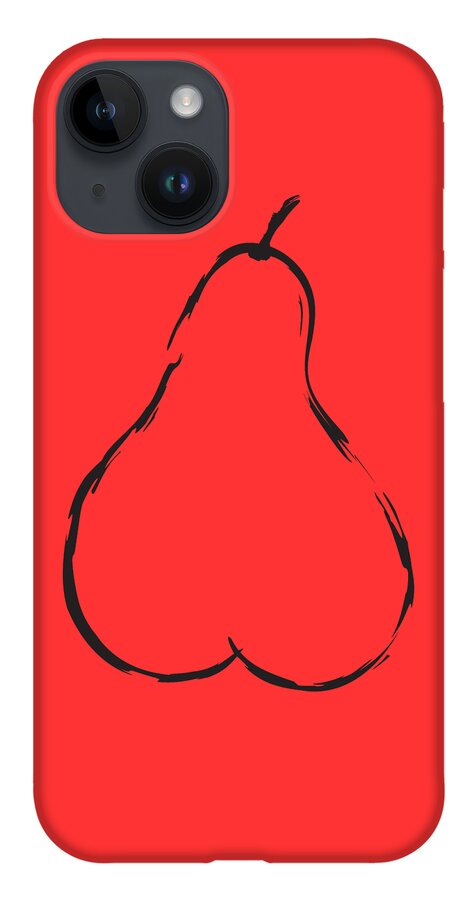 Minimalist iPhone 14 Case featuring the digital art Pear, Vegetarian Sublimation Art by Cu Biz