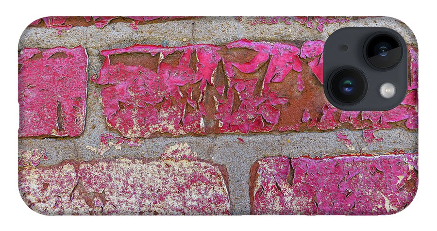 Peeling Paint Red Bricks Wilmington iPhone 14 Case featuring the photograph Peeling paint in Wilmington, Illinois by David Morehead