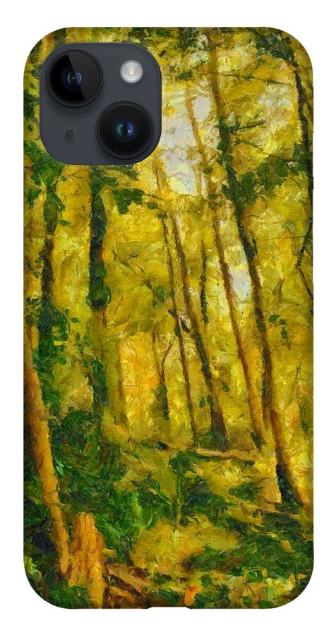 Woods iPhone 14 Case featuring the mixed media Pennsylvania Woods by Christopher Reed