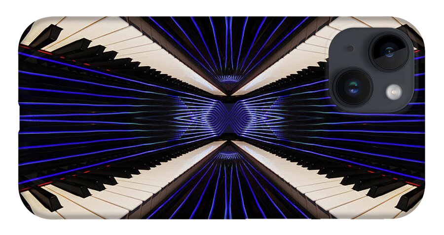 Piano iPhone Case featuring the photograph PianoScape #2 - piano keyboard abstract mirrored perspective by Peter Herman