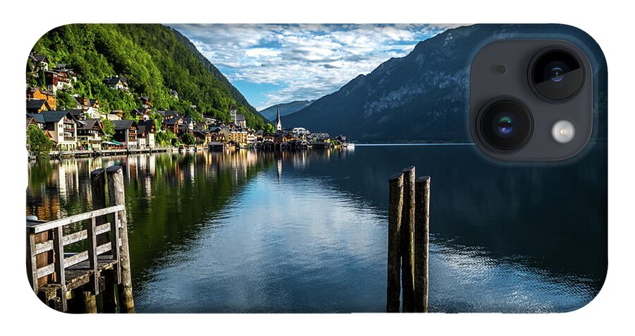 Austria iPhone Case featuring the photograph Picturesque Lakeside Town Hallstatt At Lake Hallstaetter See In Austria by Andreas Berthold