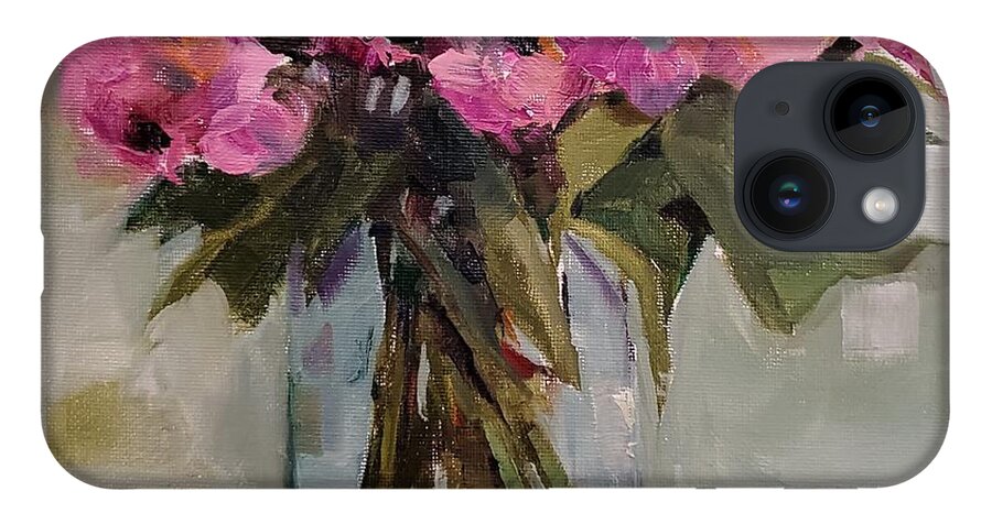 Flowers iPhone 14 Case featuring the painting Pink Azaleas by Sheila Romard