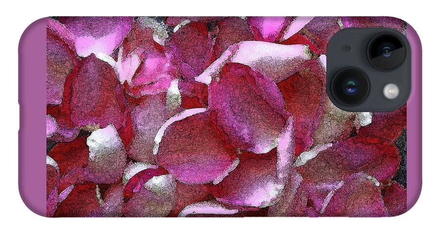 Pink iPhone 14 Case featuring the photograph Pink Rose Petals by Corinne Carroll