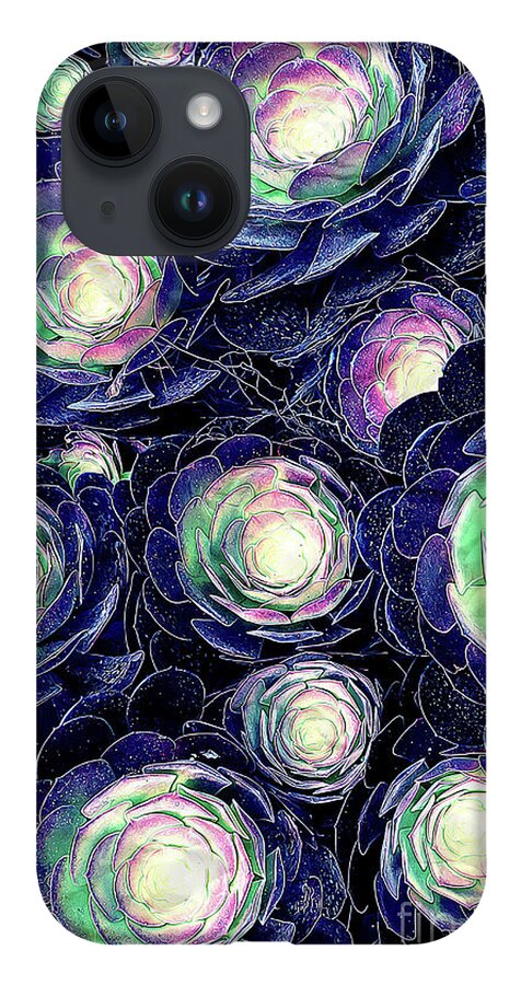 Plants iPhone 14 Case featuring the digital art Plant Life At Night by Phil Perkins