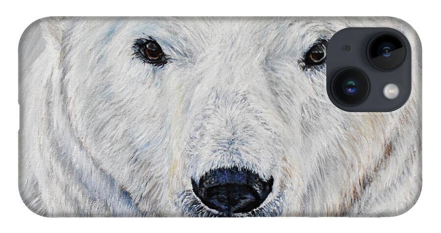 Hypercarnivores iPhone 14 Case featuring the painting Polar Bear - Churchill by Marilyn McNish