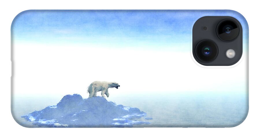 Polar Bear iPhone 14 Case featuring the digital art Polar Bear On Iceberg by Phil Perkins