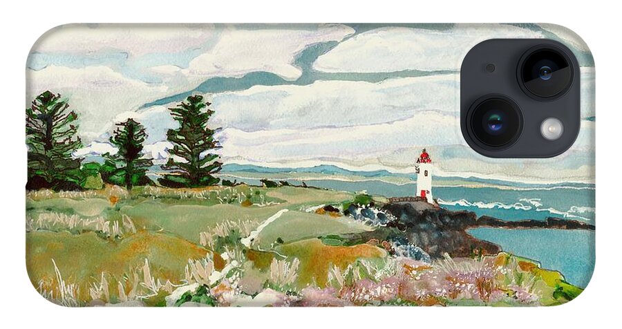 Landscape iPhone 14 Case featuring the painting Port Fairy Light, Griffiths Island VIC by Joan Cordell