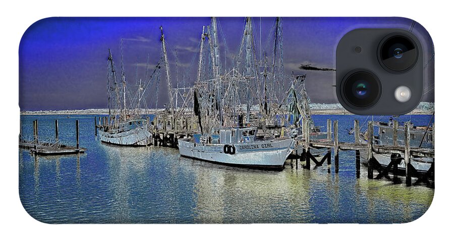 Marietta Georgia iPhone 14 Case featuring the photograph Port Royal Shrimp Boats by Tom Singleton