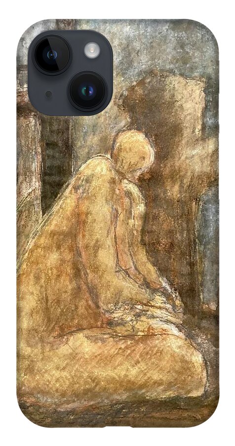 Mindfulness iPhone 14 Case featuring the painting Prayer by David Euler