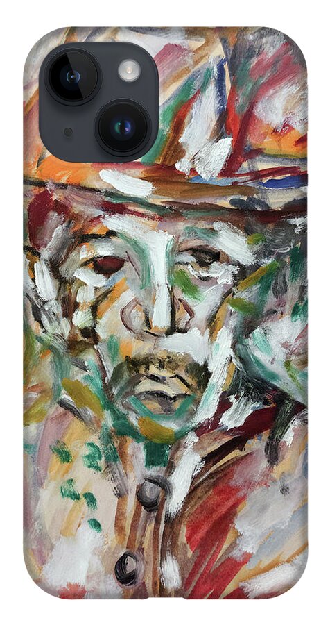 African Art iPhone 14 Case featuring the painting Preacherman by Winston Saoli 1950-1995