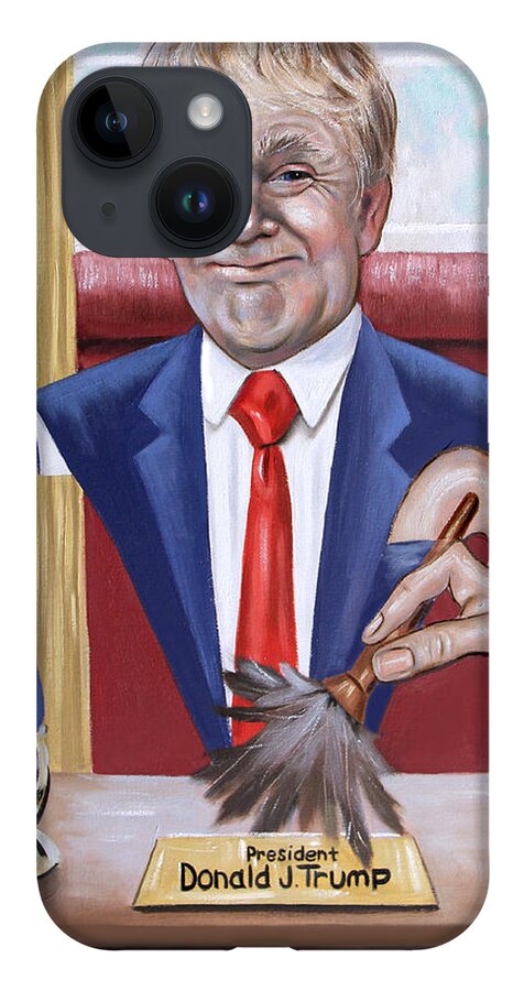 President Donald J Trump iPhone Case featuring the painting President Donald J Trump, Not Politically Correct by Anthony Falbo
