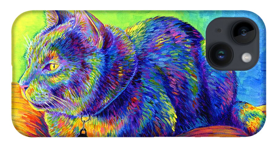 Cat iPhone Case featuring the painting Psychedelic Spirit by Rebecca Wang