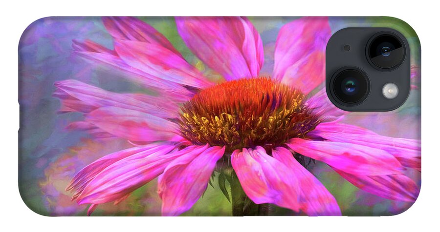 Flower iPhone 14 Case featuring the digital art Psychodelia by Nicole Wilde