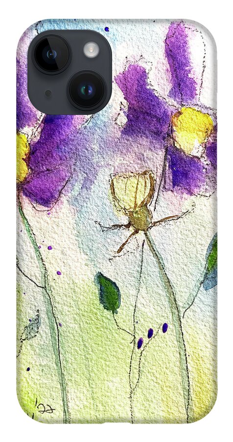 Cosmos iPhone Case featuring the painting Purple Cosmos by Roxy Rich