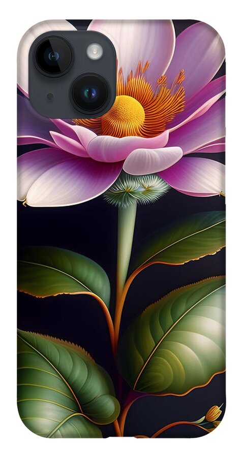 Illustration iPhone Case featuring the digital art Purple Flower Bloom by Lori Hutchison
