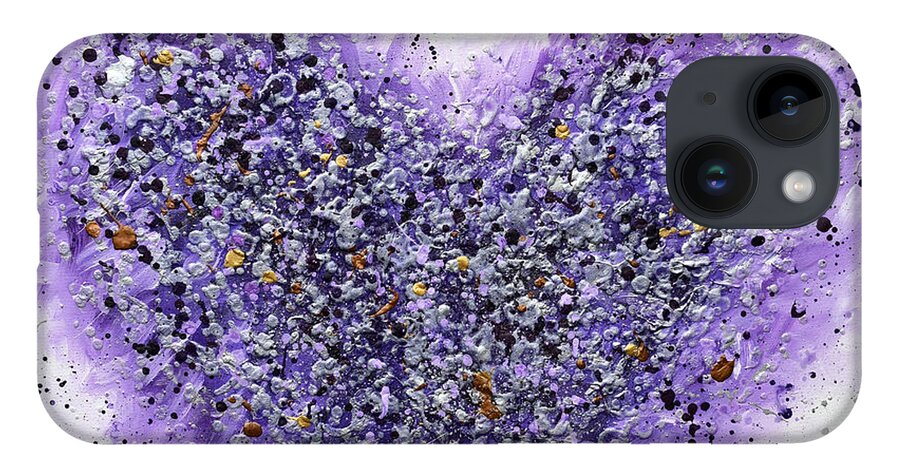 Heart iPhone 14 Case featuring the painting Purple Heart by Amanda Dagg