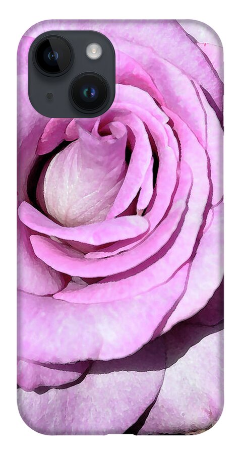 Botanical iPhone 14 Case featuring the digital art Purple Rose Bloom by Kirt Tisdale