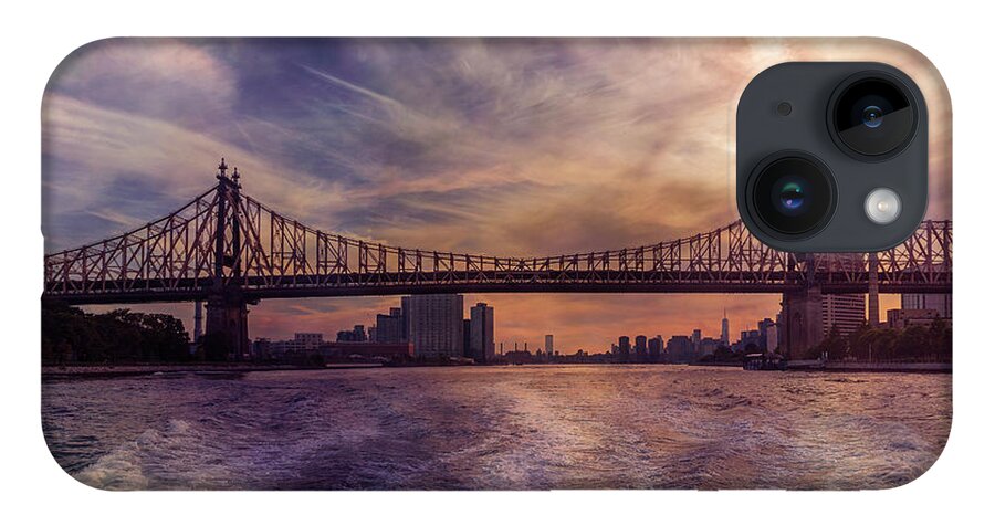 Queensboro Bridge iPhone Case featuring the photograph Purple Sunset by Cate Franklyn