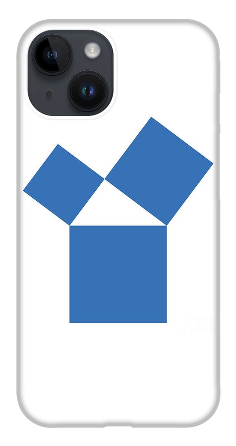 Pythagorean theorem shown with three blue squares iPhone Case by Peter  Hermes Furian - Pixels
