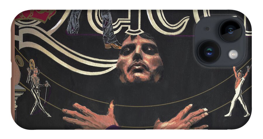 Colored Pencil iPhone 14 Case featuring the drawing Queen 2 - Freddie Mercury - detail by Sean Connolly