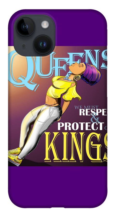 Queens iPhone 14 Case featuring the digital art Queens by Demitrius Motion Bullock
