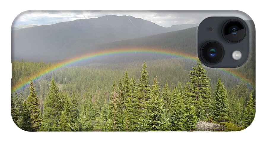 Rainbow iPhone Case featuring the photograph Rainbow in the Valley by Aaron Spong