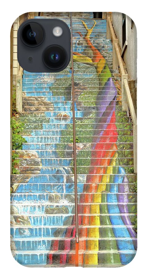 Stairway iPhone 14 Case featuring the photograph Rainbow Stairs by Lens Art Photography By Larry Trager