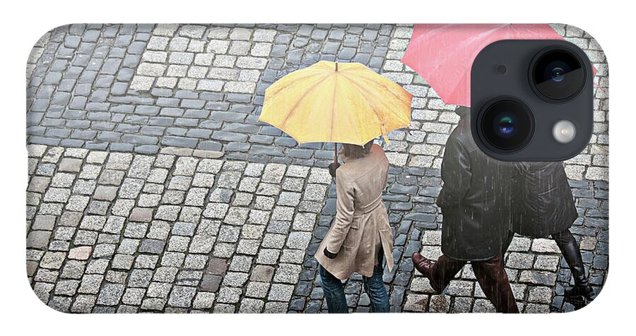 Umbrellas iPhone 14 Case featuring the photograph Rainy day in Heidelberg by Tatiana Travelways