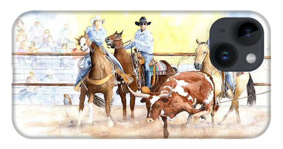 Ranch Rodeo iPhone 14 Case featuring the painting Ranch Rodeo by John Glass