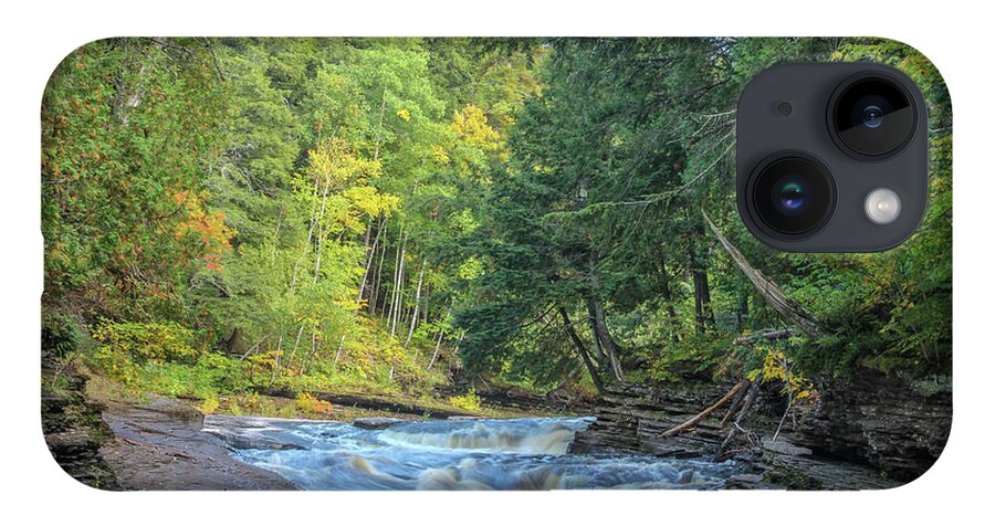 Porcupine Wilderness State Park iPhone 14 Case featuring the photograph Rapids on the Presque Isle River by Robert Carter