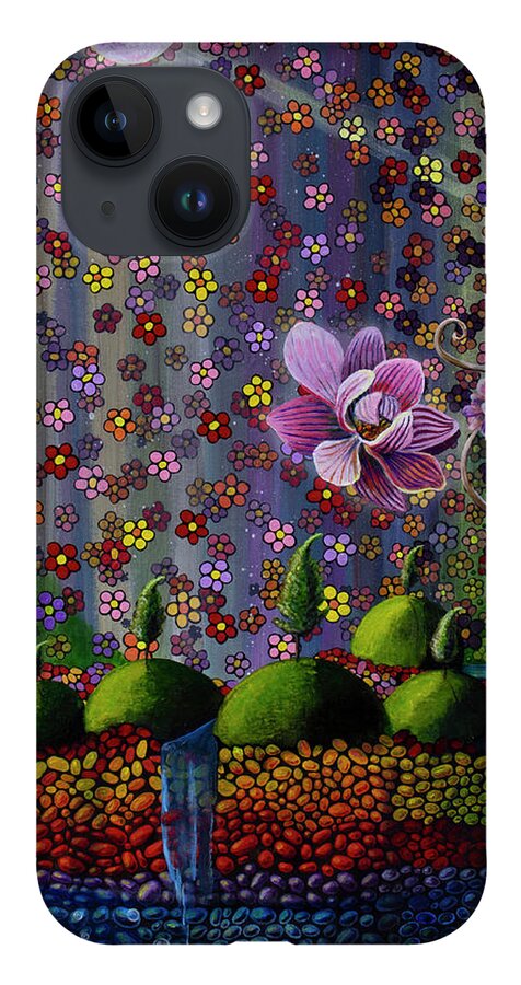  iPhone 14 Case featuring the painting Rays of Violet by Mindy Huntress