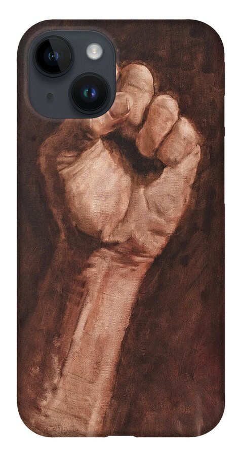 Hand iPhone 14 Case featuring the painting Rebellion by Christy Sawyer