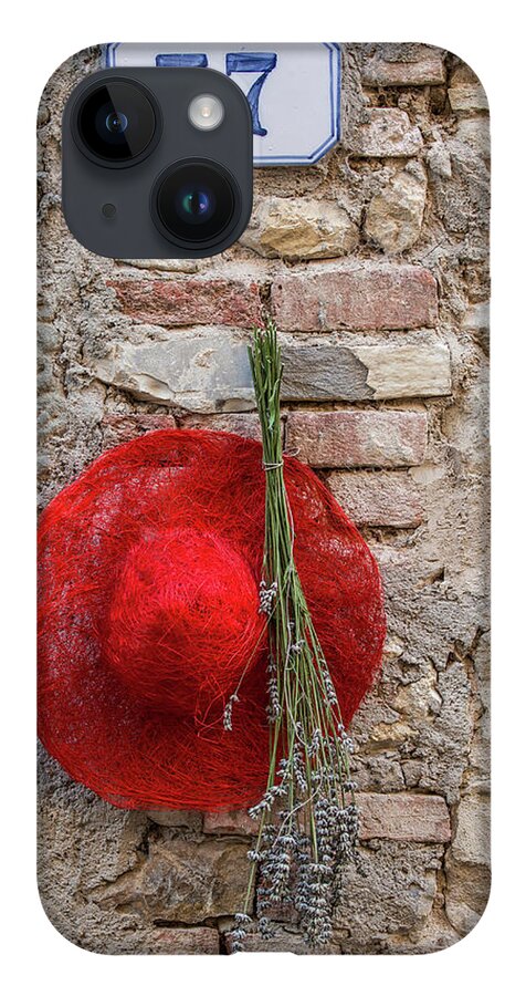 Red Hat iPhone 14 Case featuring the photograph Red Hat of Tuscany by David Letts