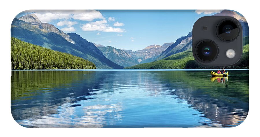Reflection iPhone 14 Case featuring the photograph Reflection on Bowman Lake by Tom Watkins PVminer pixs
