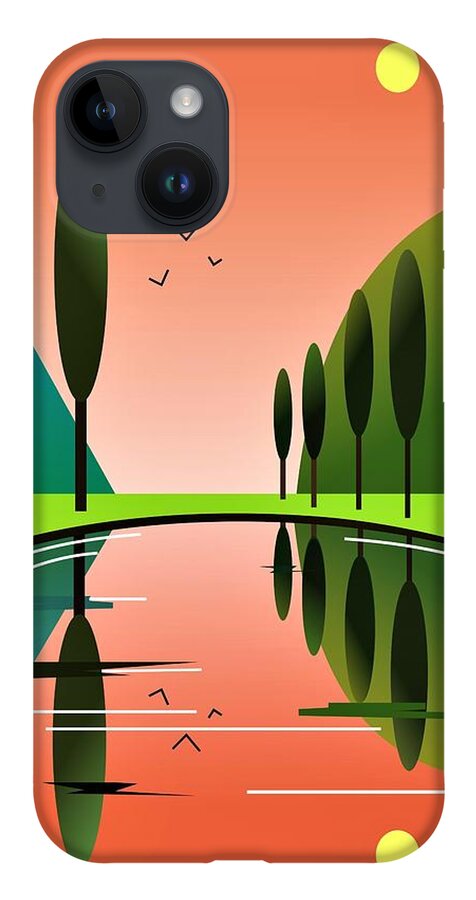 Water iPhone 14 Case featuring the digital art Reflections by Fatline Graphic Art
