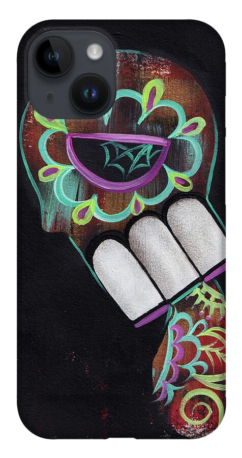 Dia De Los Muertos iPhone 14 Case featuring the painting Regret by Abril Andrade