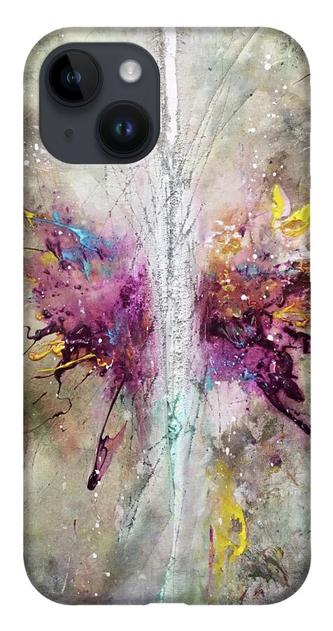 Abstract Art iPhone 14 Case featuring the painting Reverance by Rodney Frederickson